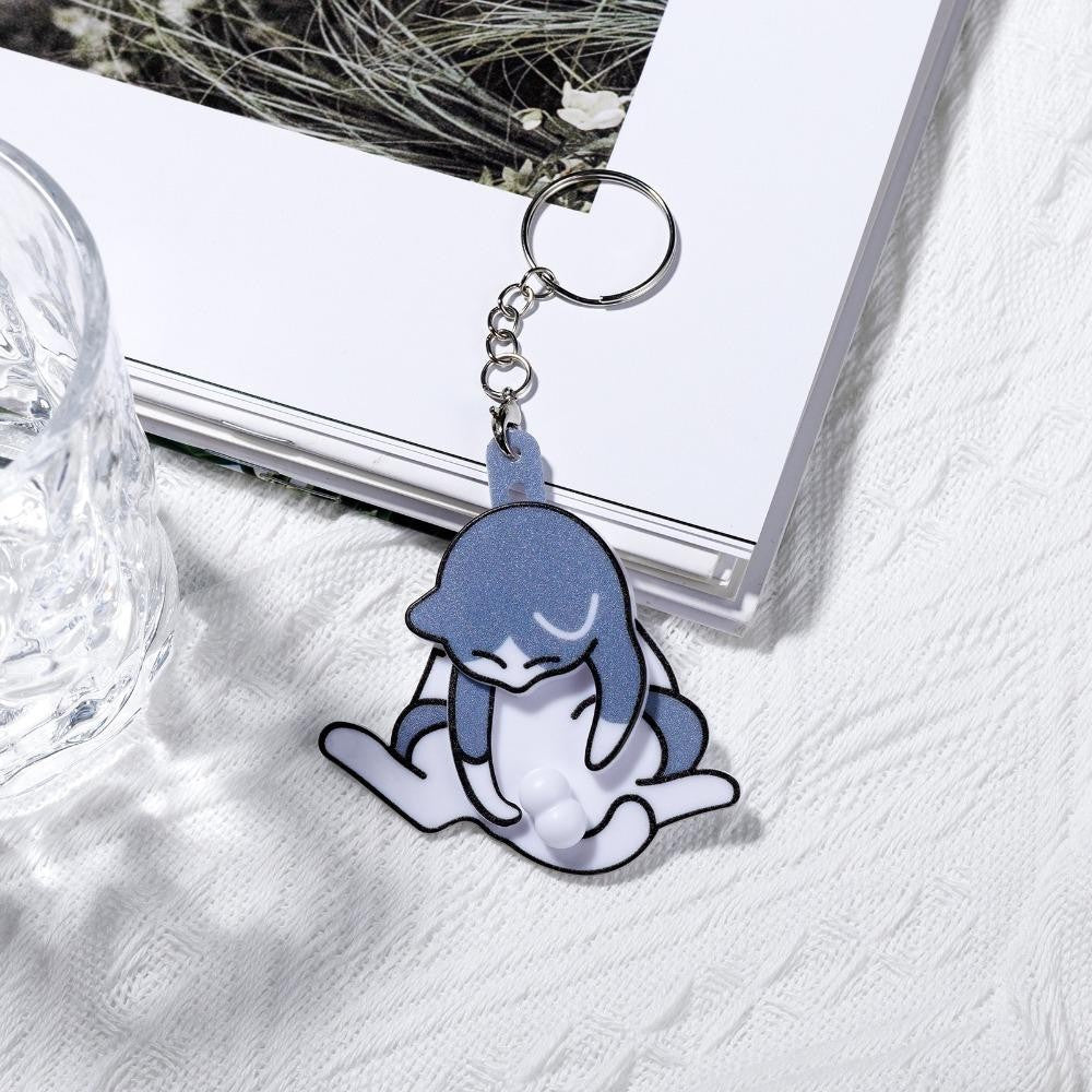 Mischief Cat Interactive Keychain Funny Wiggling Keychain with Rotating Cats Eggs Hilarious Gift for Cat Lovers HA75 922138