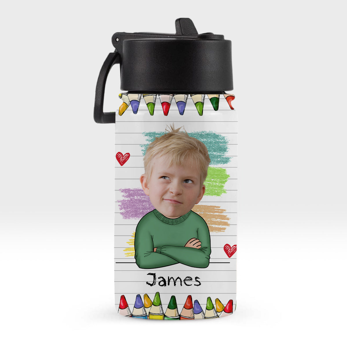 Personalized Back To School I Am Kind Kids Water Bottle With Straw TH10 894187