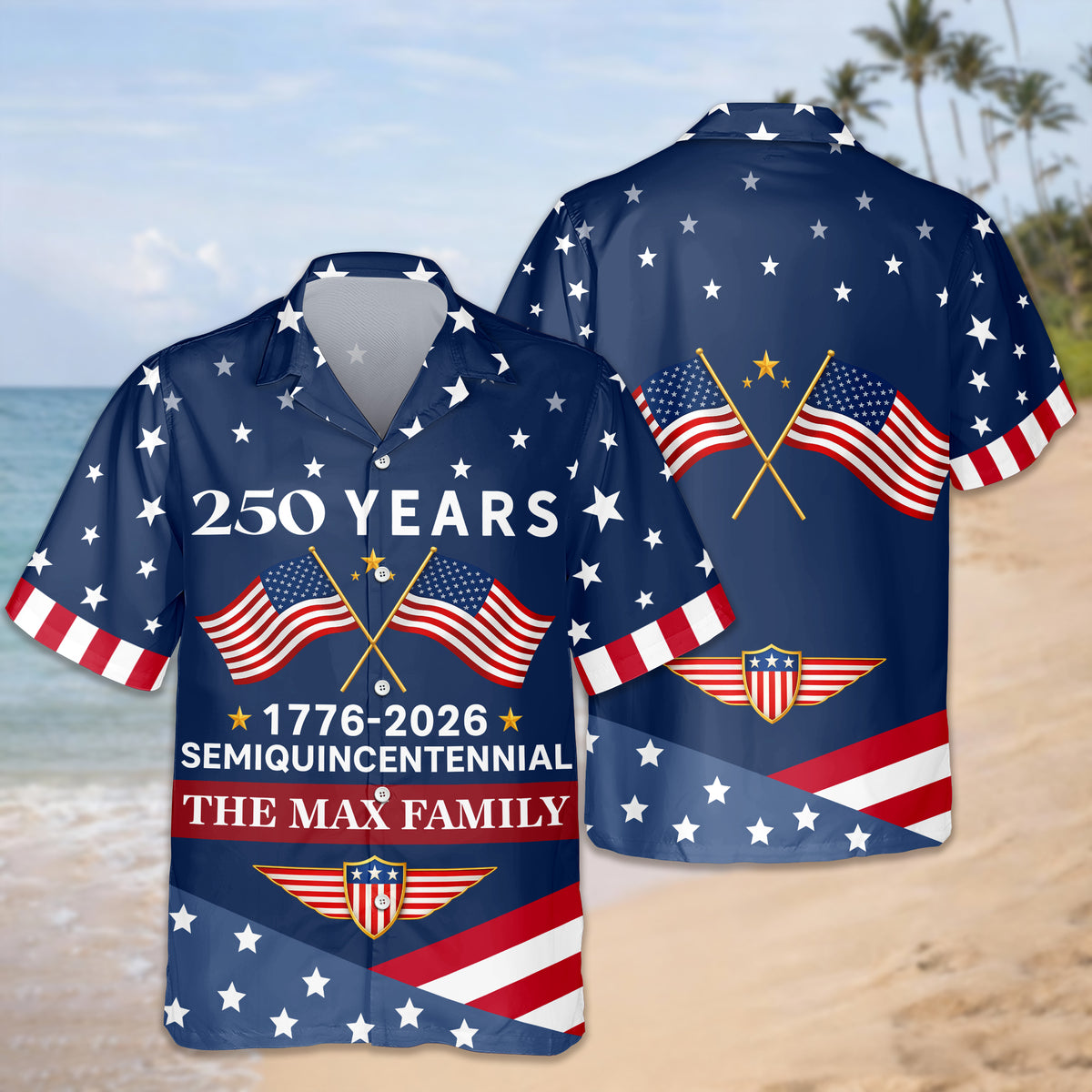 Custom Name USA 250 Years Semiquincentennial 1776-2026 Hawaii Shirt LM32 899543