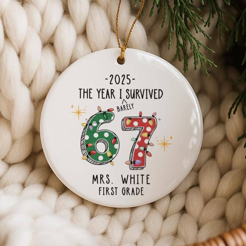 Custom Teacher 67 Funny Ceramic Ornament HO82 900520
