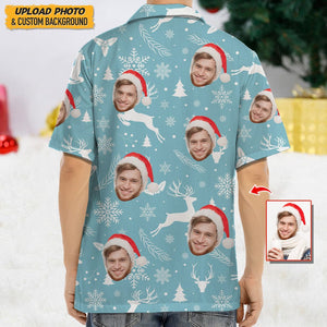 GeckoCustom Custom Photo Snow Christmas Hawaii Shirt N304 HN590