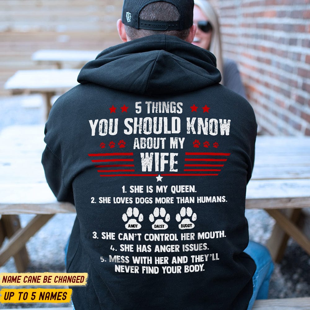 GeckoCustom 5 Things You Should Know About My Wife Dog Shirt K228 HN590