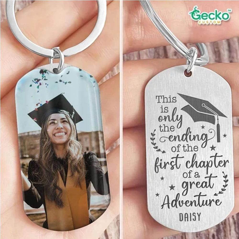 GeckoCustom A Great Adventure Graduation Metal Keychain HN590 No Gift box / 1.77" x 1.06"