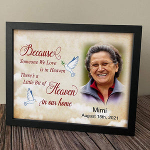 GeckoCustom A Little Bit Heaven In Home Memorial Family Picture Frame 10"x8"