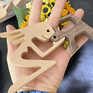 GeckoCustom A Woman With Cat Wood Sculpture T286 HN590 Woman With Cat