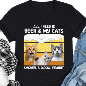 GeckoCustom All I Need Beer And Dogs Personalized Custom Photo Dog Cat Pet Shirt C614