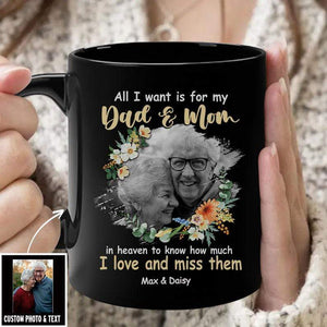 GeckoCustom All I Want Is For My Dad & Mom Memorial Mug 11oz