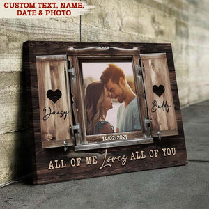 GeckoCustom All Of Me Loves All Of You Couple Canvas, Custom Quotes HN590