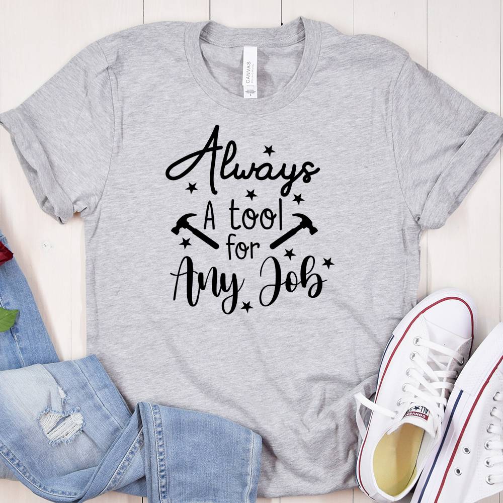 GeckoCustom Always A Tool For Any Jobs Family T-shirt, HN590 Basic Tee / White / S