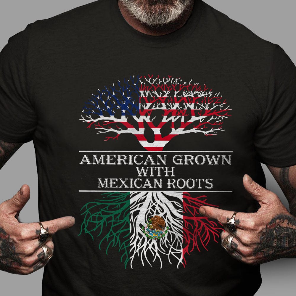 GeckoCustom American Grown with Mexican Roots America Shirt, K228 HN590