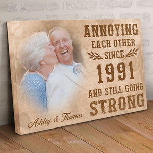 GeckoCustom Annoying Each Other Since Personalized Anniversary Photo Print Canvas C581 12"x8"