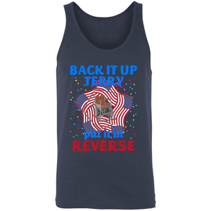 GeckoCustom Back It Up Terry Put It In Reserve American Flag USA 4th Of July H415 Unisex Tank Top / Navy / X-Small