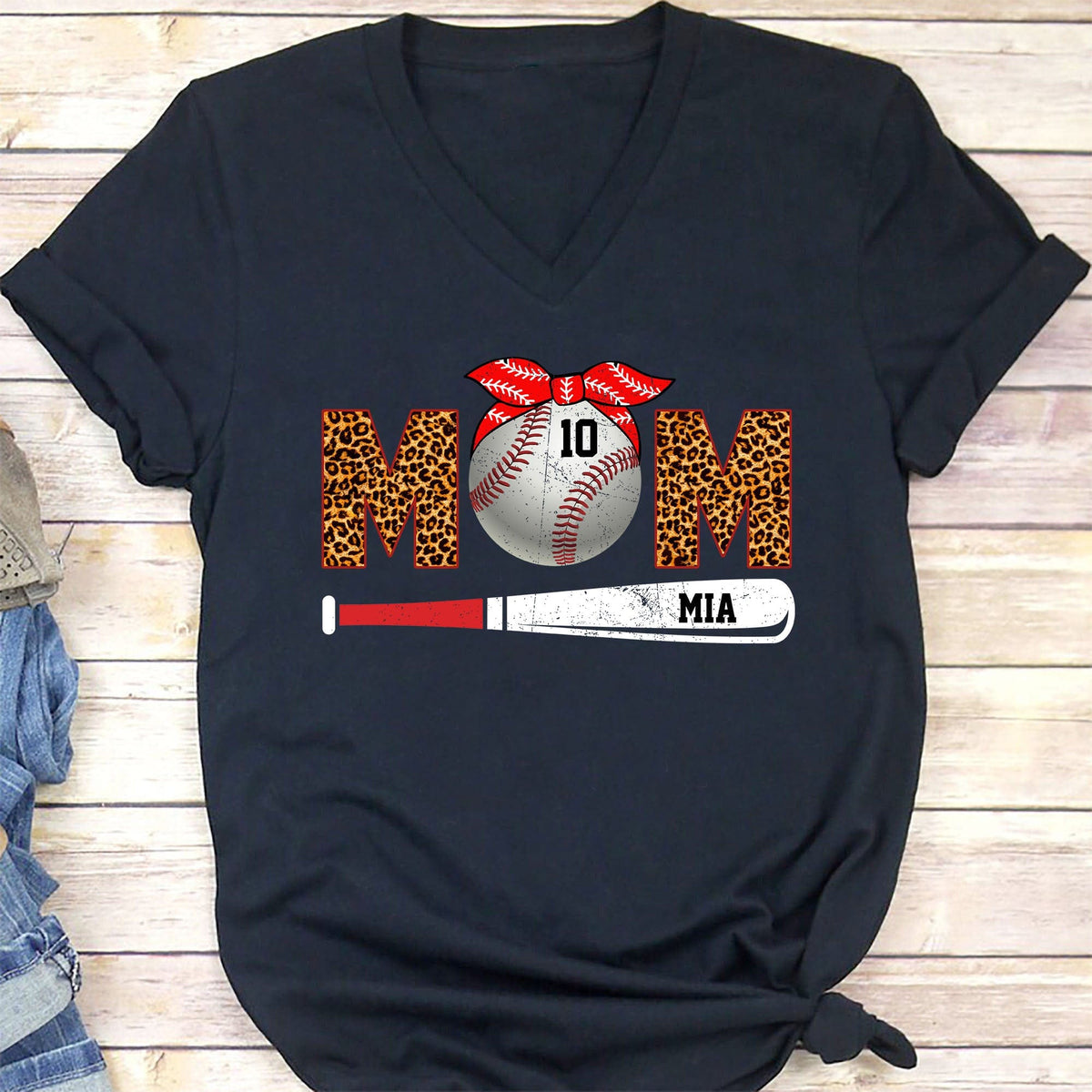 GeckoCustom Baseball Mom Shirt Personalized Custom Baseball Shirt H482
