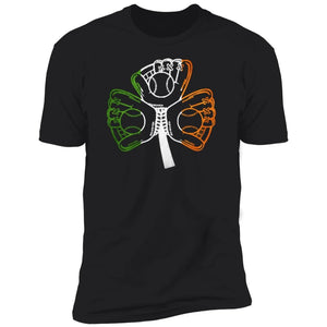 GeckoCustom Baseball Softball Shamrock St Patrick Shirt Premium Tee / Black / X-Small