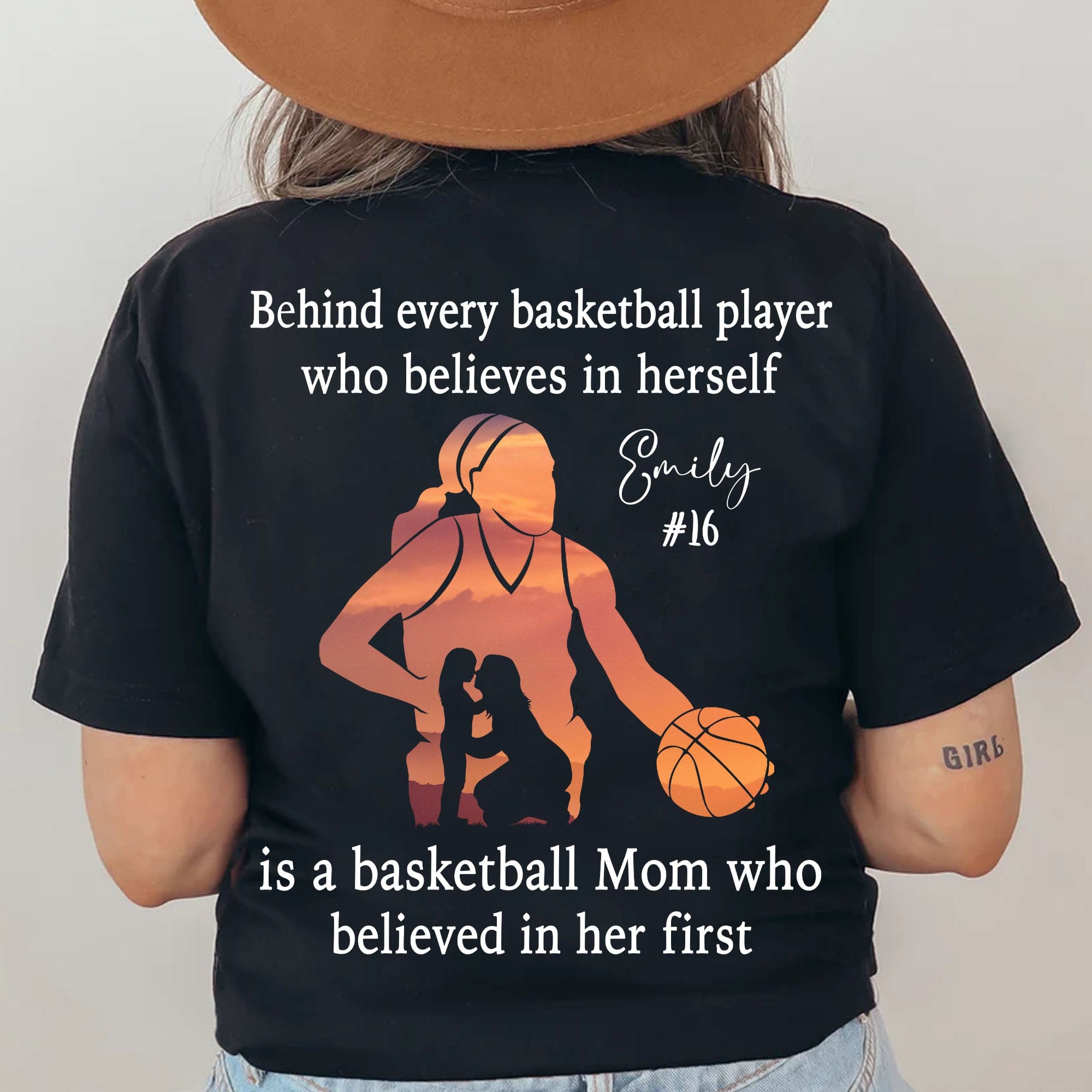 GeckoCustom Behind Every Basketball Player Is A Mom/Dad That Believes Personalized Custom Basketball Shirts Backside C500 Basic Tee / Black / S