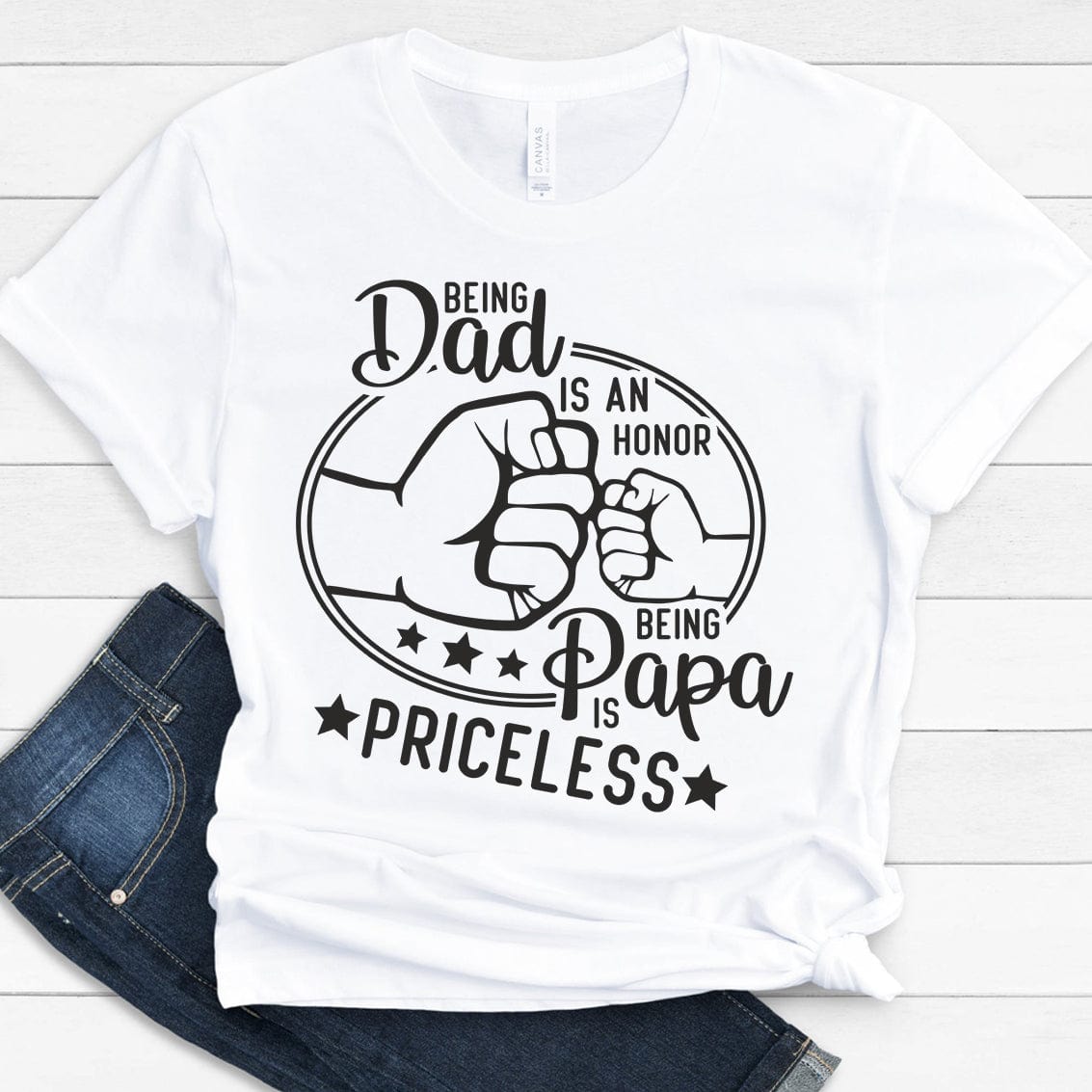 GeckoCustom Being Dad is An Honor Being Papa Is Priceless Father's Day Gift Shirt, HN590