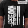 GeckoCustom Best Baseball Dad Ever US Flag Sport Shirt, HN590 (front)