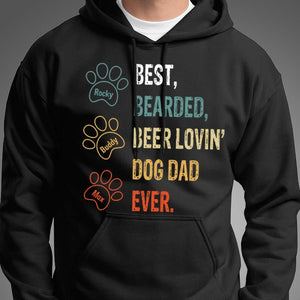 GeckoCustom Best Bearded Beer Lovin' Dog Dad Ever Shirt Pullover Hoodie / Black Colour / S