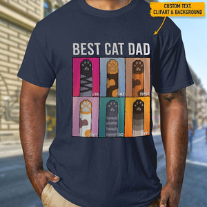 GeckoCustom Best Cat Dad Ever Paw Cat Shirt, N304 HN590