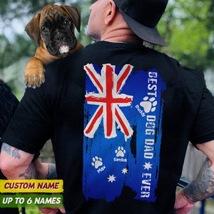 GeckoCustom Best Dog Dad Ever Australia Flag Back Dog Shirt N369 HN590