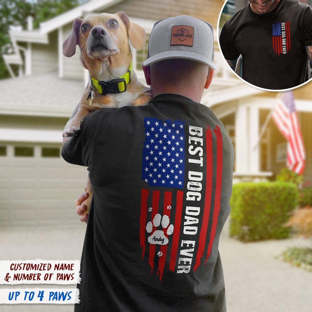 GeckoCustom Best Dog Dad Ever Paw Dog Shirt K228 HN590