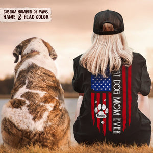 GeckoCustom Best Dog Mom Ever American Flag Back Dog Shirt, HN590