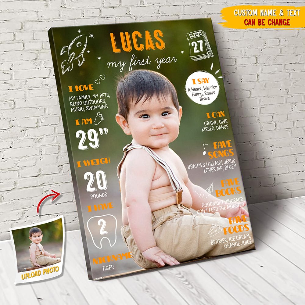 GeckoCustom Birthday Gift For Baby Upload Photo Canvas N369 HN590