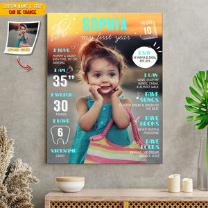 GeckoCustom Birthday Gift For Baby Upload Photo Canvas N369 HN590