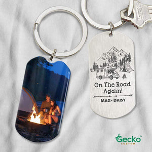 GeckoCustom Camping Metal Keychain HN590