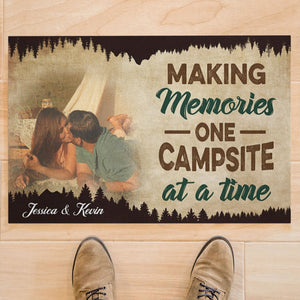 GeckoCustom Camping Partners For Life Personalized Couples Anniversary Photo Doormats C582