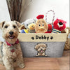 GeckoCustom Cartoon Dog Toys Bin Storage, Dog Lovers Gift, Custom Dog Name HN590