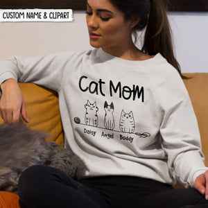 GeckoCustom Cat Mom Clipart Cat Shirt, N304 HN590