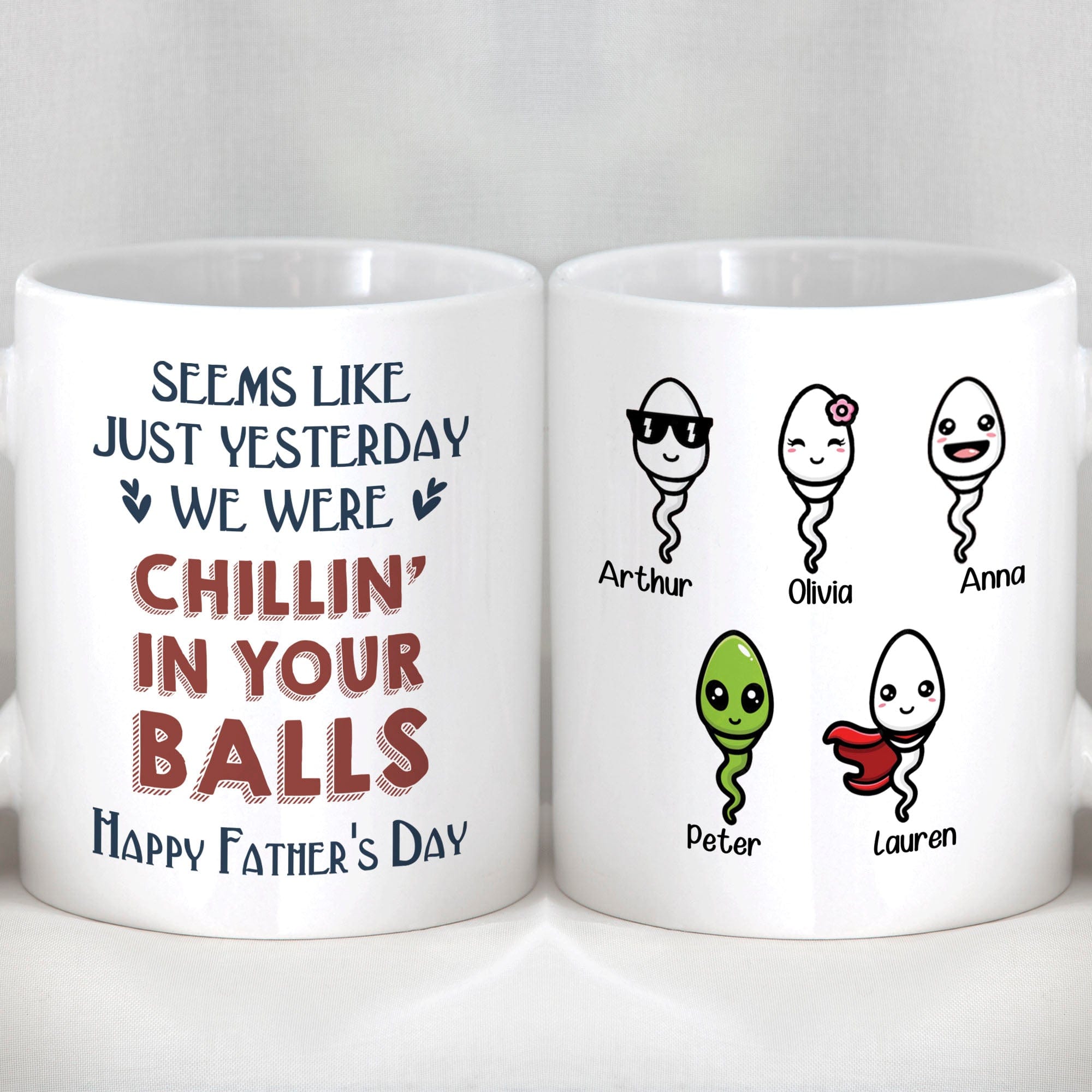 GeckoCustom Chillin' In Dad Balls Personalized Custom Father's Day Mug C310 11oz