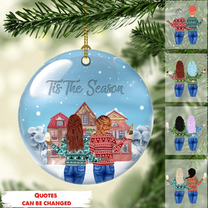 GeckoCustom Christmas Bestie Ornament, Printed Ornament HN590