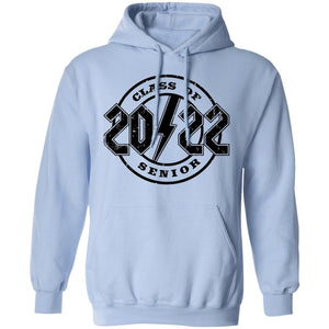 GeckoCustom class of 2022 rock style senior White Senior Hoodie / Light Blue / S