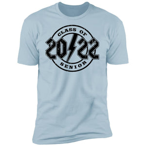 GeckoCustom class of 2022 rock style senior White Senior Premium Tee / Light Blue / X-Small