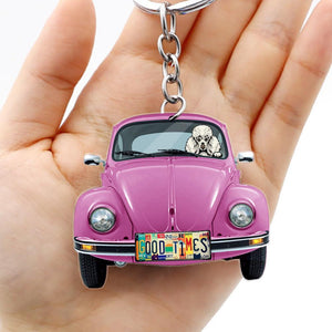 GeckoCustom Classic Car Dog Breeds Custom Acrylic Keychain, Dog Lover Gift, For Campers Keychain