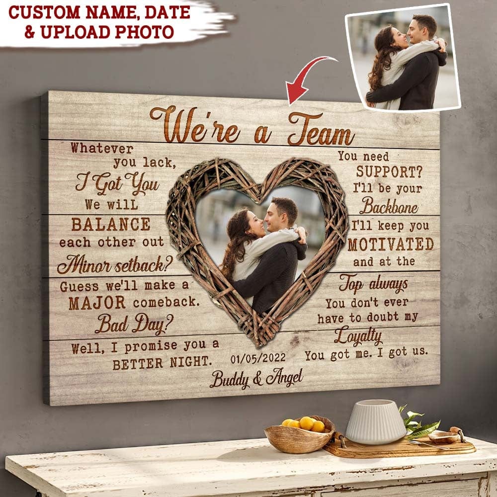 GeckoCustom Couple Canvas, Custom Quotes HN590 12 x 8 Inch / Satin Finish: Cotton & Polyester