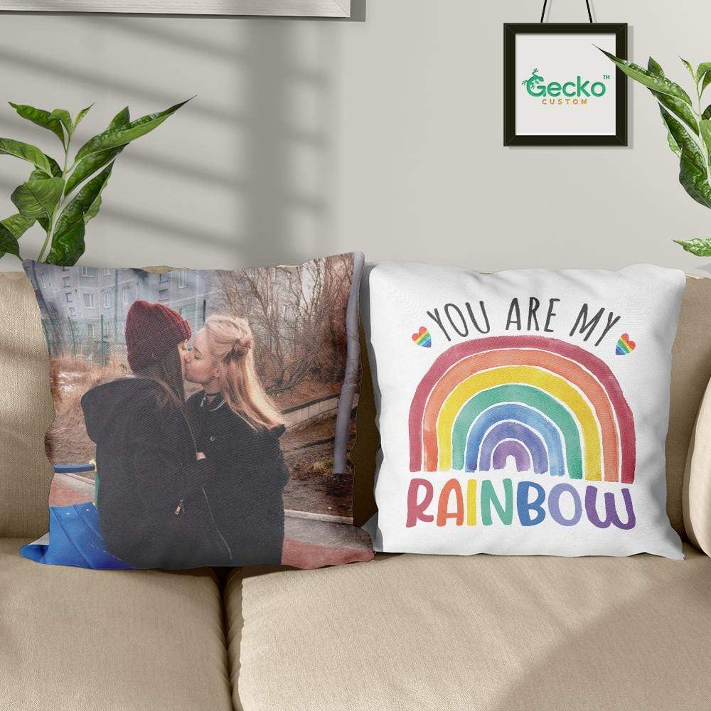 GeckoCustom Couple Throw Pillow, LGBT Gift HN590 14x14 in / Pack 1