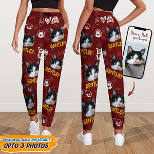 GeckoCustom Custom Cat Photo With Offroad Pattern Sweatpants N304 HN590