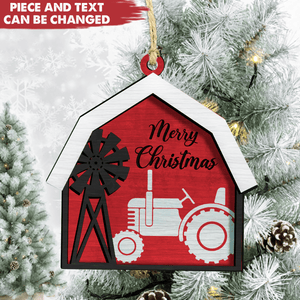 GeckoCustom Custom Clipart Farm Ornament, Farmer Gift HN590