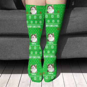 GeckoCustom Custom Dog Cat Photo Socks, Gift For Dog Cat Lovers, SG02