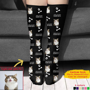 GeckoCustom Custom Dog Cat Photo Socks, Personalized Gift For Dog Cat Lovers, SG02