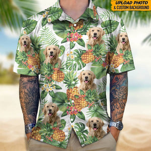 GeckoCustom Custom Dog Photo Men's Hawaii Shirt N304 HN590