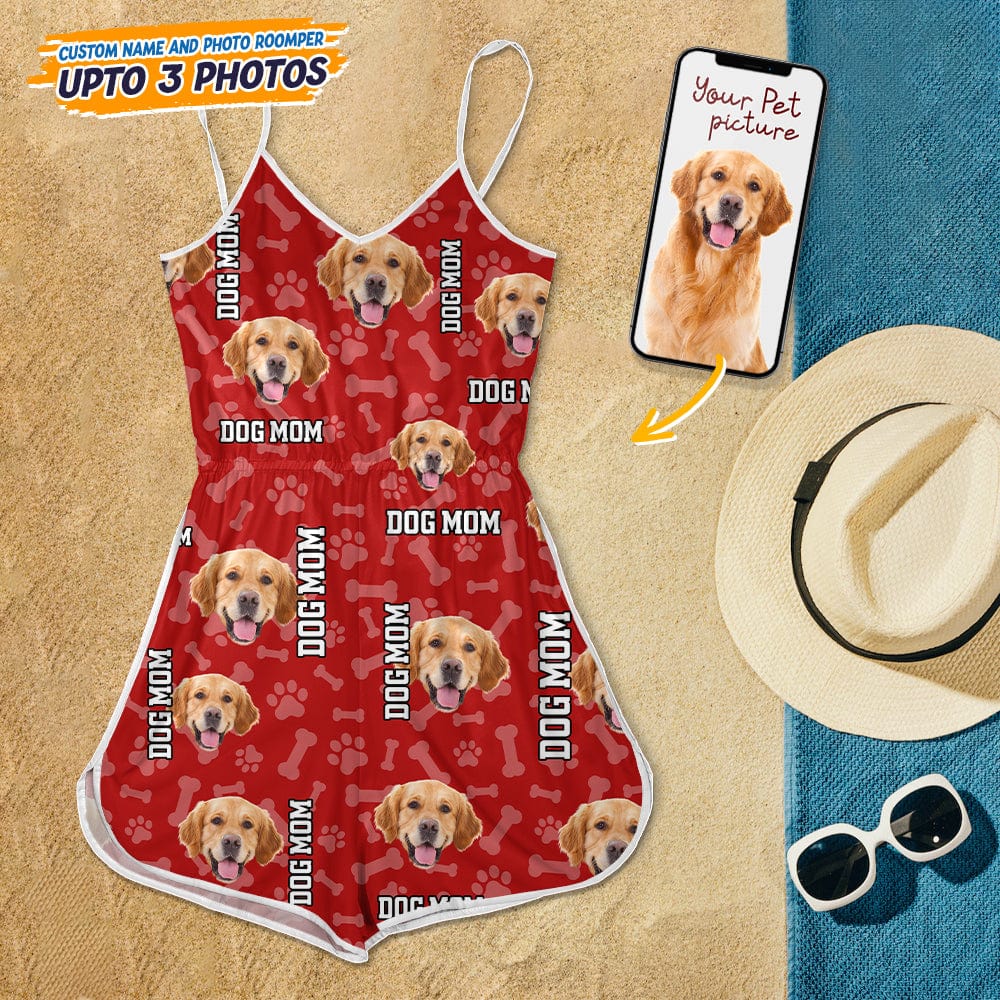 GeckoCustom Custom Dog Photo Sleeveless Romper K228 888994