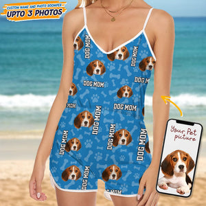 GeckoCustom Custom Dog Photo Sleeveless Romper K228 888994