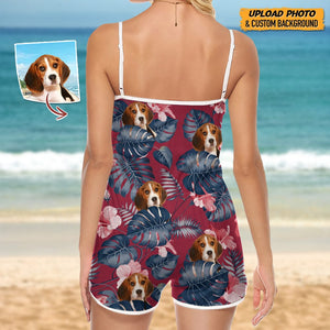 GeckoCustom Custom Dog Photo Sleeveless Romper N304