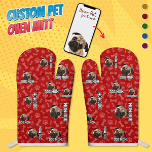 GeckoCustom Custom Dog Photo With Accessory Pattern Oven Mitt