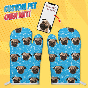 GeckoCustom Custom Dog Photo With Accessory Pattern Oven Mitt K228 889068