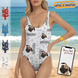 GeckoCustom Custom Dog Photo With Accessory Pattern Swimsuit K228 889004